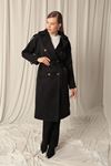 Torino Fabric Waterproof Lined Women's Black Trenchcoat