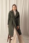 Khaki Women's Coat with Cashmere Fabric Lining