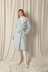 Cashmere Fabric Maxi Length Women's Blue Coat