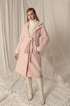 Cashmere Fabric Maxi Length Women's Pink Coat