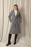 Cashmere Fabric Maxi Length Women's Black Coat