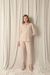 Linen Fabric Shirt Trousers Women Stone Suit