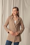 Melange Linen Fabric Women's Tan Jacket