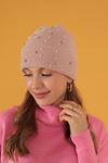 Women's Powder Beanie with Pearls