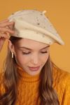 Painter Women's Ecru Beret with Stones