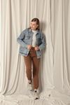 Denim Fabric Oversize Women's Blue Jeans Jacket