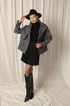 Cashmere Fabric Short Women's Black Coat