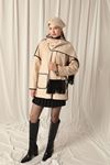 Suede Fabric Women's Beige Design Jacket