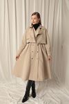 Woven Fabric Design Women's Stone Trench Coat