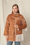 Suede Fabric Women's Tan Design Jacket