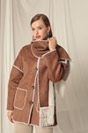 Suede Fabric Women's Brown Design Jacket