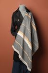 Striped Women's Anthracite Shawl