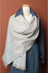 Square Striped Women's Blue Shawl