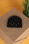 Women's Black Beret with Pearls