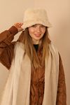 Plush Women's Beige Hat