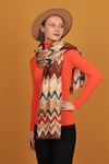 Ethnic Patterned Women's Beige Shawl