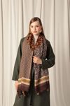 Ethnic Patterned Tassel Women's Camel Shawl