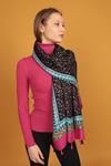 Ethnic Patterned Tassel Women's Pink Shawl