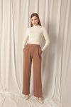 Modal Fabric Side Buttoned Women's Mink Trousers