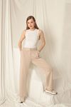 Modal Fabric Belted Women's Mink Trousers