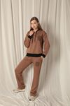 Modal Fabric Embroidered Women's Coffee Suit