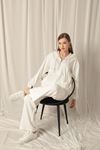 Modal Fabric Zippered Women's Ecru Sweat Suit