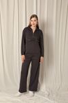 Modal Fabric Zippered Women's Anthracite Sweat Suit