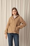 Cashmere Fabric Hooded Short Women's Mink Coat