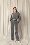 Shiny Fabric Women's Silver Suit