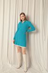 Knitted Fabric Turquoise Skirt Set