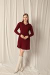 Knitwear Fabric Burgundy Skirt Set