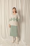 Knitwear Fabric Women's Stone/Mint Suit