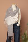 Soft Textured Herringbone Patterned Women's Mink Shoulder Shawl Scarf