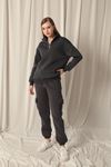 Three Thread Elastic Women's Anthracite Tracksuit