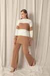 Knitwear Fabric Women's Camel Suit