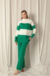 Knitwear Fabric Women's Green Suit