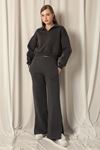 Three-thread Fabric Wide Leg Women's Smoke Tracksuit