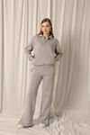 Women's Wide Leg Dark Grey Tracksuit