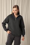 Half Zipper Women's Anthracite Sweat