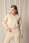 Short Women's Beige Sweater