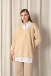 Modal Fabric Shirt Women's Beige Sweat