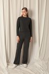 Selanik Fabric Wide Leg Women's Black Suit