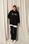 Two Thread Fabric Beautiful Embroidered Black Sweat