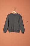 Three Thread Fabric Zero Collar Women's Anthracite Sweat