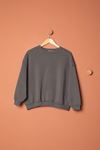 Three Thread Fabric Zero Collar Women's Anthracite Sweat