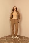 Cashmere Fabric Classic Women's Tan Trousers