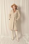 Women's Beige Coat with Cashmere Fabric Lining