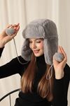 Furry Women's Grey Pilot Hat