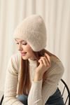 Women's Beige Beret with Ear Cover