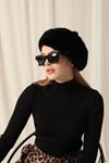 Plush Women's Black Painter Beret